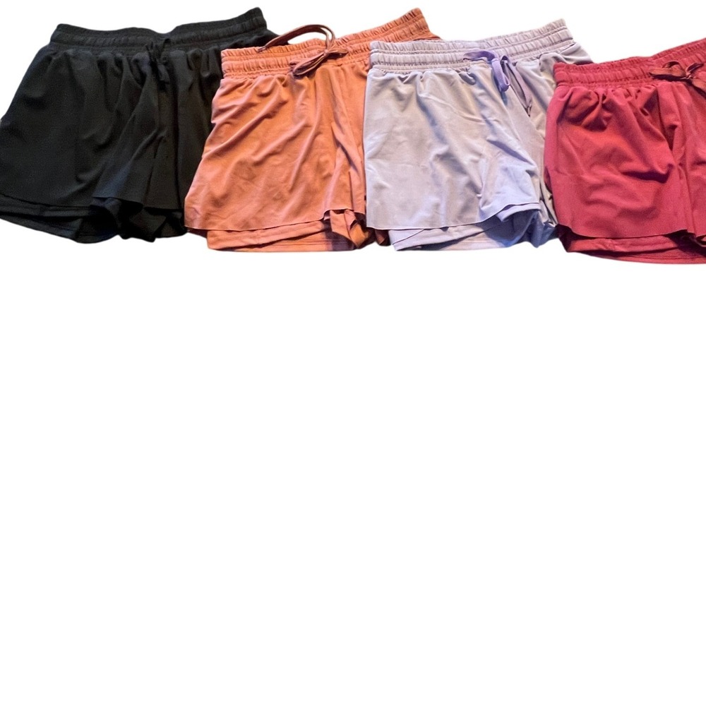 Real Essentials Womens 4 Pack Butterfly Running Shorts Small Multicolor Workout